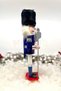 30 Cm Nutcracker with Axe, Navy Blue Colored Tin Soldier, Nutcracker in Velvet Clothing, Christmas Decoration - 2