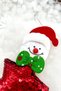 Cute Snowman Christmas Tree Hangings 15 cm Bright Red Green Sequin Color Changing Ornament - 5