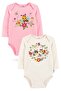2-Piece 100% Cotton Organic Printed Snap Fastener Baby Bodysuit