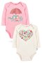 2-Piece 100% Cotton Organic Printed Snap Fastener Baby Bodysuit