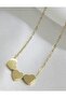 Gold Color 3 Piece Heart Steel Necklace