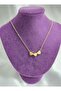 Gold Color 3 Piece Heart Steel Necklace - 3