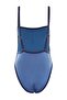 Blue Square Collar Color Block High Leg Swimsuit TBESS23MA00048 - 8