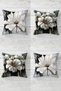 Watercolor Flowers Patterned Hidden Zippered Throw Pillow Cover Sofa Pillow Cover Set(4pcs)