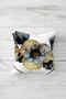 Gold Flower Patterned Hidden Zippered Throw Pillow Cover Sofa Pillow Cover Set (4pcs) - 2