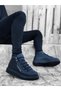 Men's Black Faux Leather Casual Boots Warm Winter Comfort Sole Casual Shoes Lace-Up