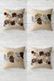 Seashell and Ferret Harness Concealed Zippered Throw Pillow Cover Sofa Pillow Cover Set (4 Pieces)