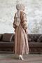 Elvira Patterned Mevlana Sleeve Hijab Dress - Powder - 6
