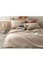 Bowline Piece Washed Super King Duvet Cover Set 260 X 220 cm Beige – Terracotta