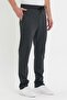 Men's Striped Waist Elastic Chino Loose Black Trousers - 2