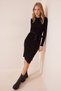 Women's Black Crew Neck Lycra Knitwear Dress MT00104 - 3