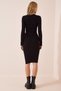Women's Black Crew Neck Lycra Knitwear Dress MT00104 - 4