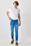 Men's Blue Extra Slim Fit Slim Fit 5 Pocket Rııs Stretch Denim Jean Jeans - 4