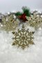 Christmas Tree Snowflake Ornament Gold Colored 3 Pieces Pine Tree Ornament 12 Cm Glittering Shiny Shiny - 8
