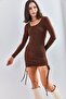 Women's Brown Side-Tie Camisole Dress 40101003