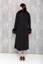 Collar and Sleeve Mouth Mobile Fur Men's Collar Intermediate Size Coat Black - 5