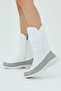 Women's White Waterproof Comfortable Long Fur Snow Boots - 3