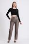 Beige Regular Leather Pants - 2