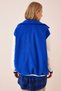 Women's Dark Blue Embroidered Unisex College Bomber Coat FN02986 - 7