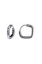 Men's Biker Classic 316L Steel Earrings - Square Design, Snap Ring