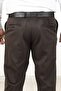 Men's Brown Fleece Inside Side Pocket Classic Cut Velvet Trousers - 5