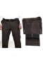 Men's Brown Fleece Inside Side Pocket Classic Cut Velvet Trousers - 6