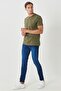Men's Navy Blue Extra Slim Fit Slim Fit 5 Pocket Rııs Stretch Denim Jean Jeans