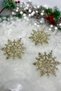 Christmas Tree Snowflake Ornament Gold Colored 3 Pieces Pine Tree Ornament 12 Cm Glittering Shiny Shiny - 6