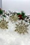 Christmas Tree Snowflake Ornament Gold Colored 3 Pieces Pine Tree Ornament 12 Cm Glittering Shiny Shiny - 7
