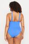 Blue Deep V Neck Cut-Out Tie-Up Cover-Up Plus Size Swimsuit Tbbss22Ma0302 - 5