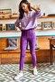 Women's Purple Suede Riding Tights TYT-19000041 - 4