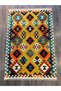 Cotton 563 Ethnic Antique Patterned Woven Base Multicolored Rug - 2