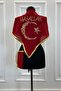 Triangle Red Circumcision Cover, Chiffon Gold Star and Crescent Mashallah Embroidery, Circumcision Henna, Circumcision Wedding