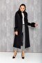 Collar and Sleeve Mouth Mobile Fur Men's Collar Intermediate Size Coat Black - 4