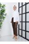 Women's Leather Trousers with Elastic Waist Brown G097-2 - 5