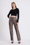 Beige Regular Leather Pants