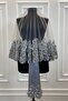 Gray Bridal Veil Set, Henna Veil, Vip Model - 2