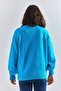 Women's Turquoise Collared Knitted Turtleneck Striped Sweater 20223207 - 4