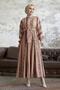 Elvira Patterned Mevlana Sleeve Hijab Dress - Powder - 4