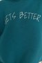 Petrol Thick Fleece Inside Knitwear Band Detailed Hooded Knitted Sweatshirt TWOAW22SW1806 - 4