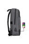 Reflective Zipper USB Device Imported Backpack 14''-15.6'' Inch Laptop Compartment Side Pocket - 6