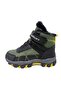 06p Leather Kids Sneakers Boots Khaki Black Yellow - 3