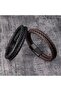 Set of 2 Black Brown Braided Leather Bracelets