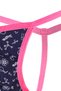 Neon Elastic Patterned Navy Blue Men's Thong - 3