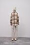Women's Lumberjack Shirt Jacket Plaid Milk Coffee - 3