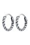 Modern Design Striped Twist Model Ring Snap-On 316l Steel Men's Earrings