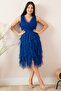 Double Breasted Collar Ruffle Short Dress 13399 - 3
