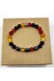 Yellow and Red Lion Bracelet with 8 mm Sphere Cut Agate and Hematite Embellished - 2