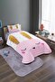 Gold Eared Rabbit Patterned Single Bedspread and Pique Set - 2