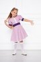 Purple Floral Patterned Scalloped Girl's Dress - 4